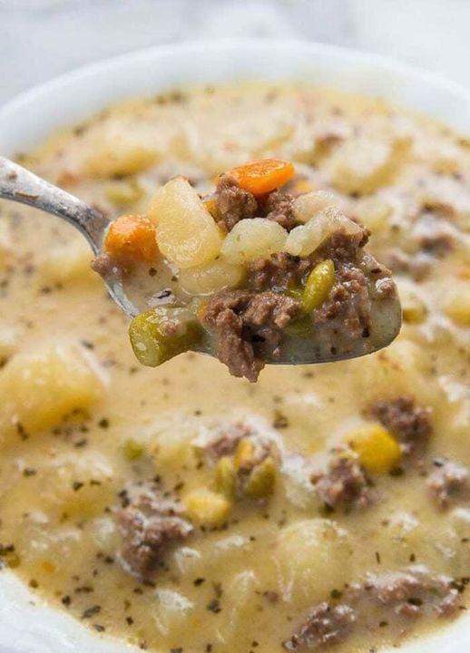 Creamy Potato & Hamburger Soup Made In the Crockpot – Delectable Recipe