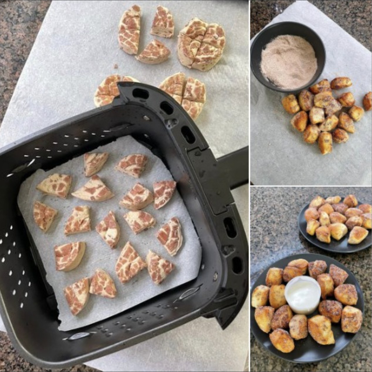 Air Fryer Cinnamon Roll Bites