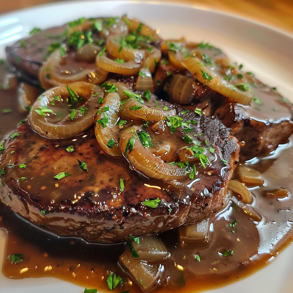 Cube steaks with balsamic onion gravy – Delectable Recipe