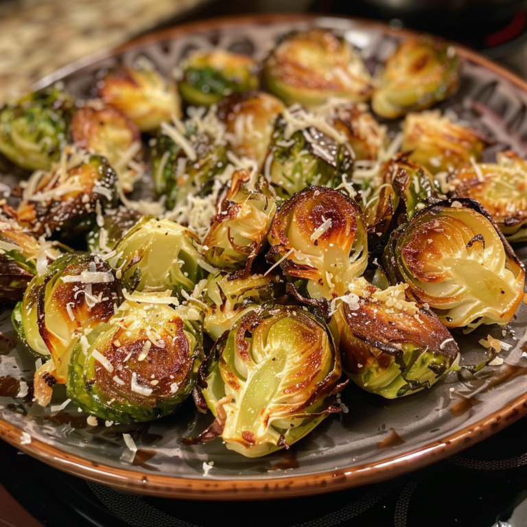 Garlic Parmesan Roasted Brussels Sprouts Delectable Recipe